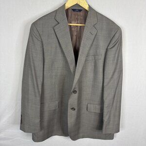 Brooks Brothers 346 Madison Fit Men 44 Brown Glen Plaid Wool Blazer Jacket